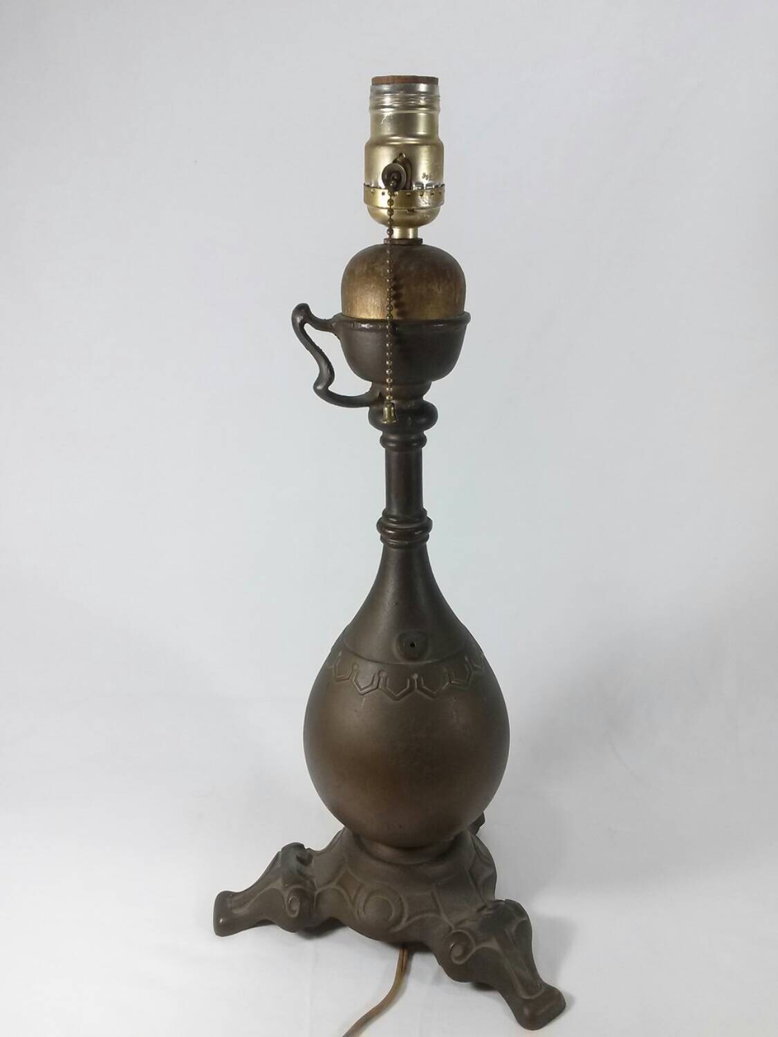 Antique Art deco cast iron table lamp vintage by Arockturners