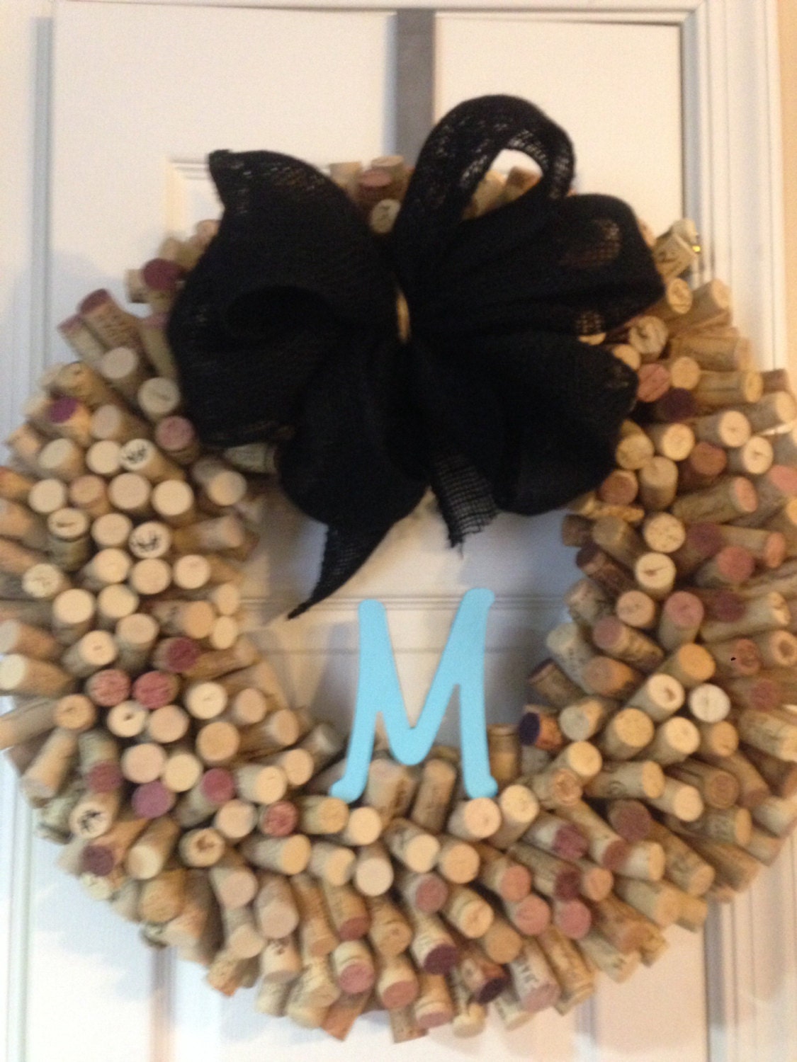 Wreath, Cork Wreath, Monogrammed Wreath