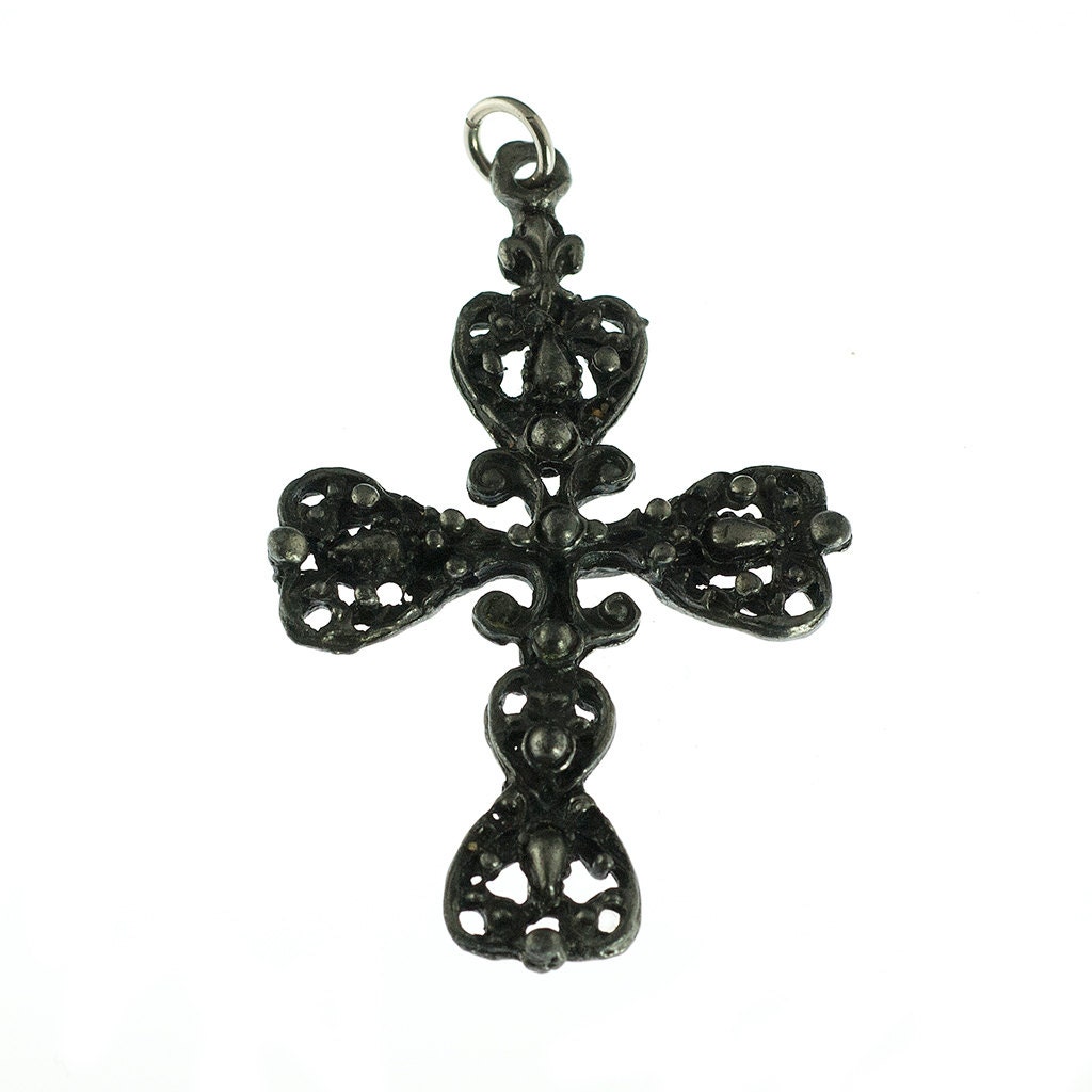 Gothic Pewter Cross Pendant