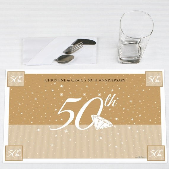 50th Anniversary Personalized Placemats for Anniversary