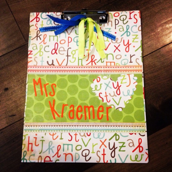 Custom teacher clipboard by Uniqueboutiquefromaz on Etsy