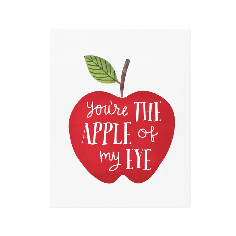 You re the Apple of my Eye Fruit Art Nursery Art