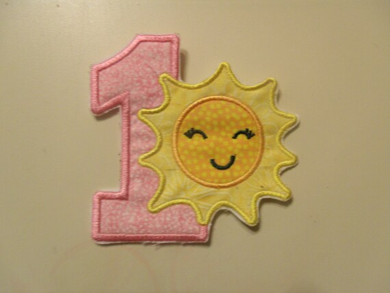 Handmade Summer Birthday number 1 iron on by BarbsQuiltsNClothes