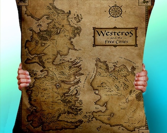 Game of Thrones Map Vintage - Cushion / Pillow Cover / Panel / Fabric