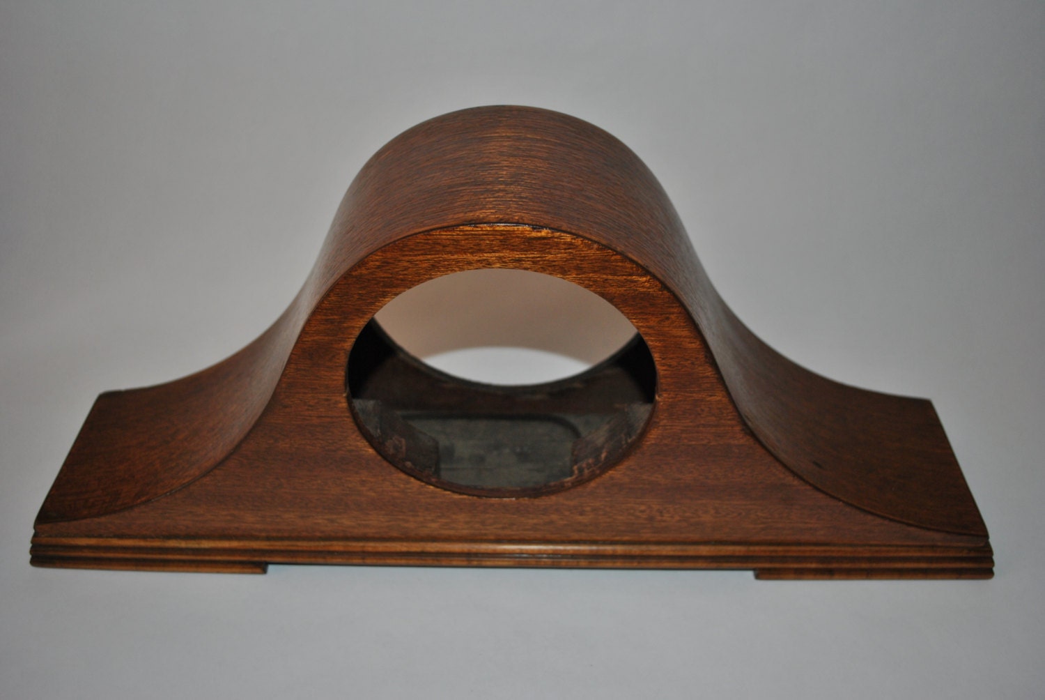 Vintage Tambour Wooden Clock Case circa 1930's.