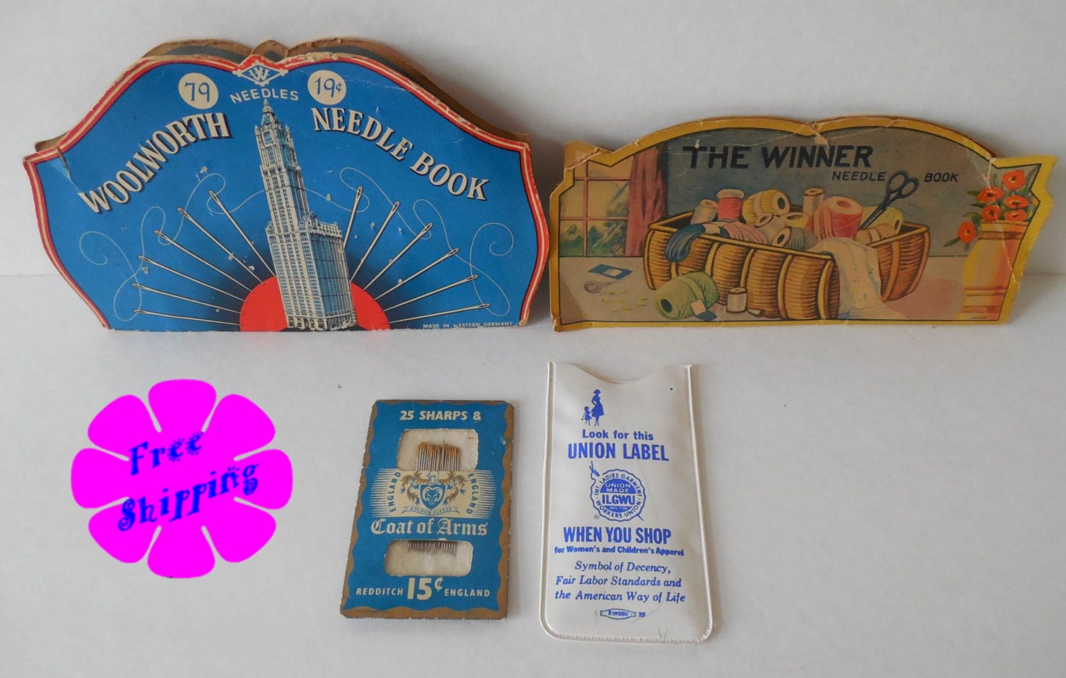 Vintage Needle Books Lot of 4