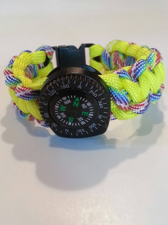 550 Paracord Compass Bracelet by BeadsWithACause on Etsy