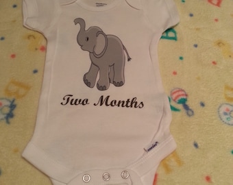 Month By Month onesies Ties for boy by Absolutebaby on Etsy