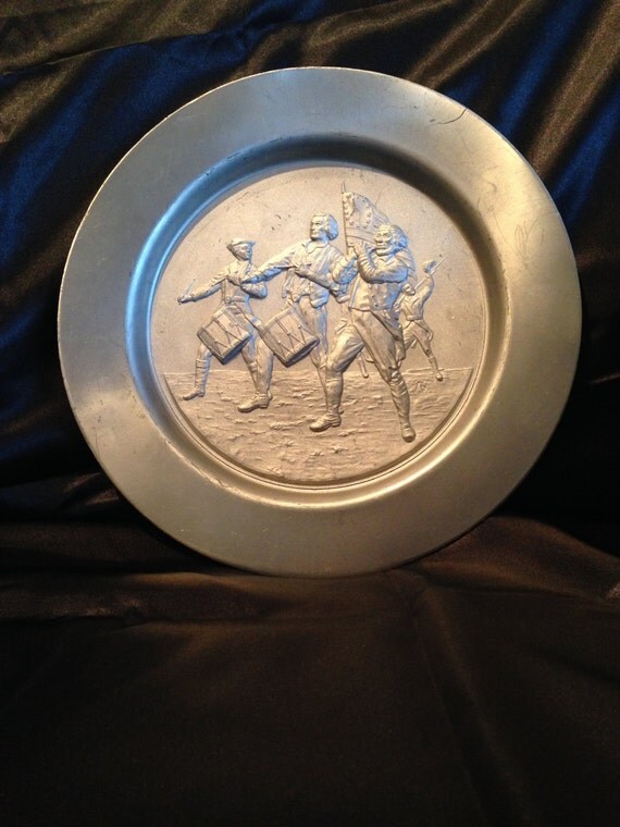 Hamilton Mint Pewter Collectible Plate Engraved by LYLASfromTexas
