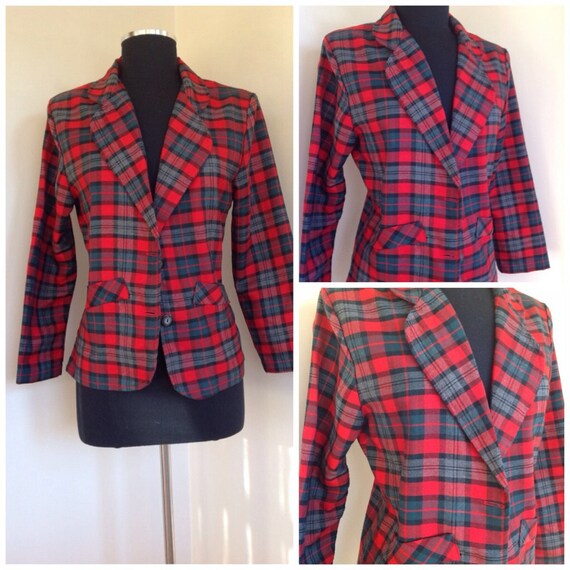 Vintage Plaid Suit Jacket 6