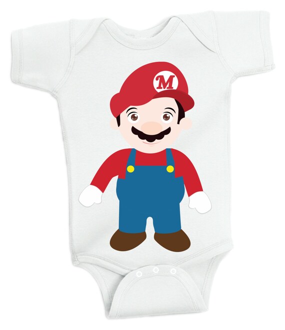 Super Mario Inspired Cutest Baby Bodysuit Mario Bros by retrostate