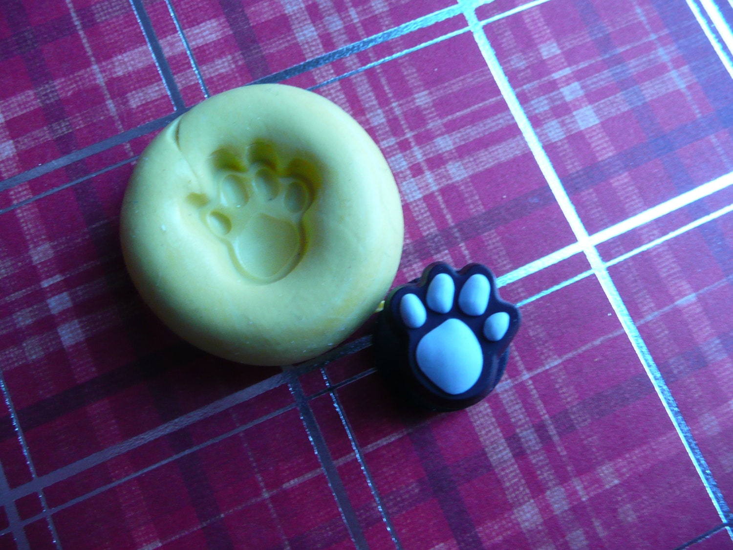 Miniature Dog Paw Print Silicone Mold for Resin by AddictedToResin