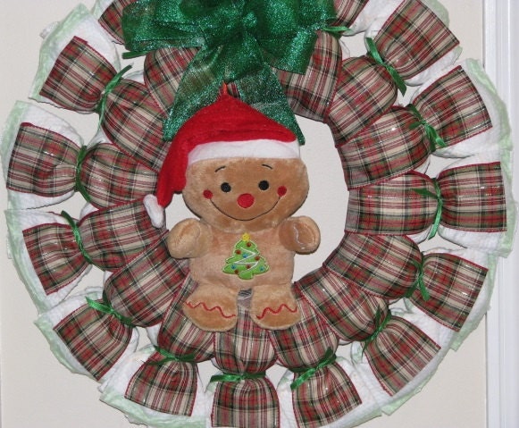 GINGERBREAD Boy Christmas Diaper Wreath