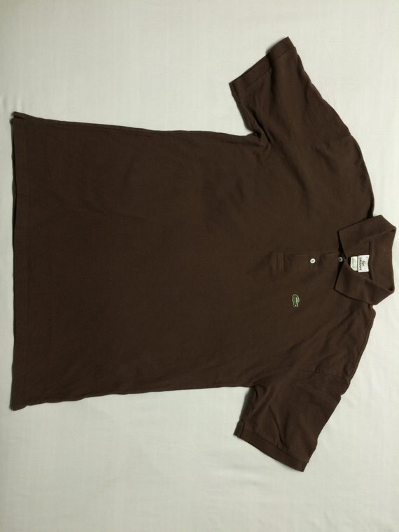 Lacoste Chocolate Brown Short Sleeve Polo Shirt Men's size