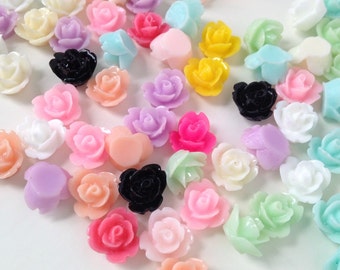 8mm Little Pastel Multi Kawaii Flower Decoden Cabochons - 25 piece set