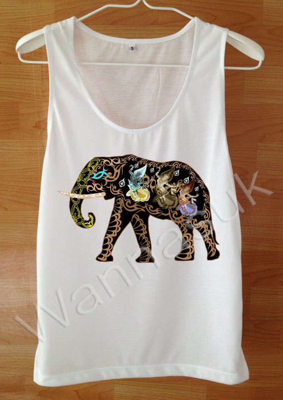 Elephants Shirt Womens Elephant Tank TopsCustom by wannasuk