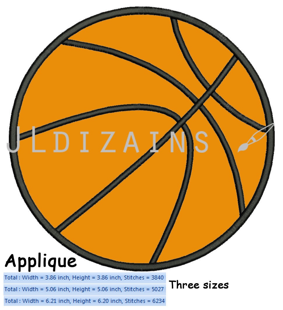 BASKETBALL applique machine embroidery design by JLdizains
