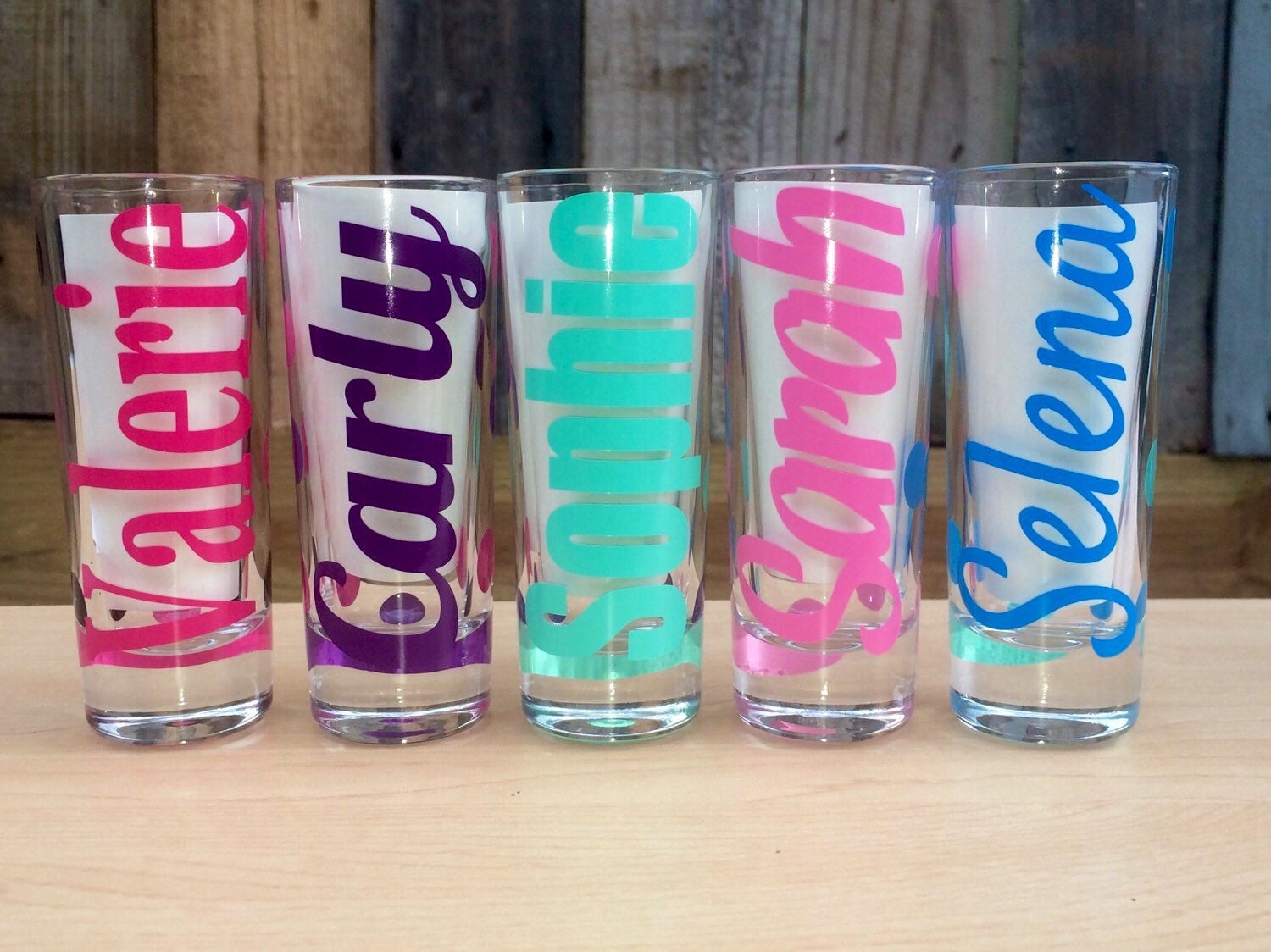 Set of 5 personalized shot glasses Perfect for by DesignsByCelenne