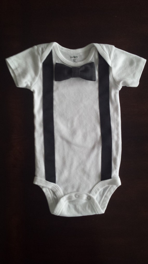 Boys Bow tie or Neck Tie Polka Dot Onesie by RyleighsRibnsnRufls