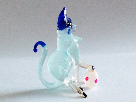 hand blown glass cat