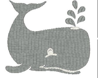 Whale Embroidery Design - 2 sizes