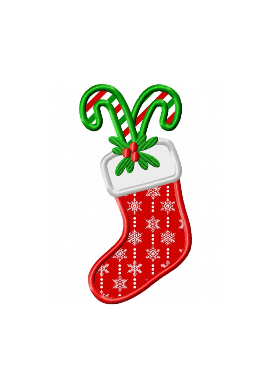 Christmas Stocking Applique Machine Embroidery DESIGN NO. 174