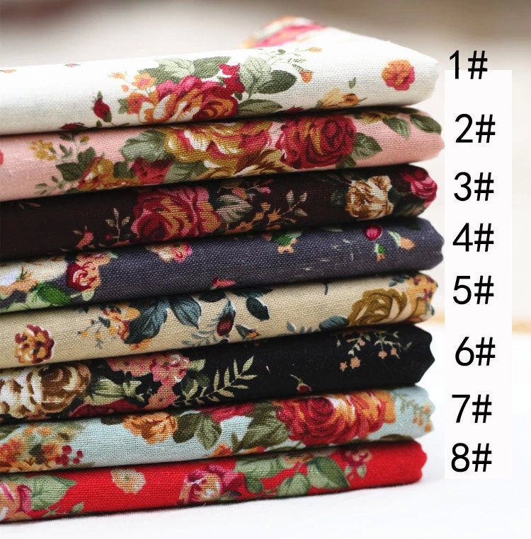 Floral fabricrose flower print linen fabriccotton linen