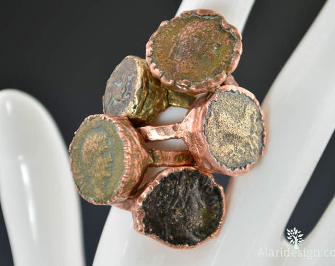 Genuine Roman Coin Ring Made To Order, Coin Ring,Roman Coin Ring,Ancient Roman Coin Ring, Copper Ring, Ancient Coin Ring, Bronze Coin Ring