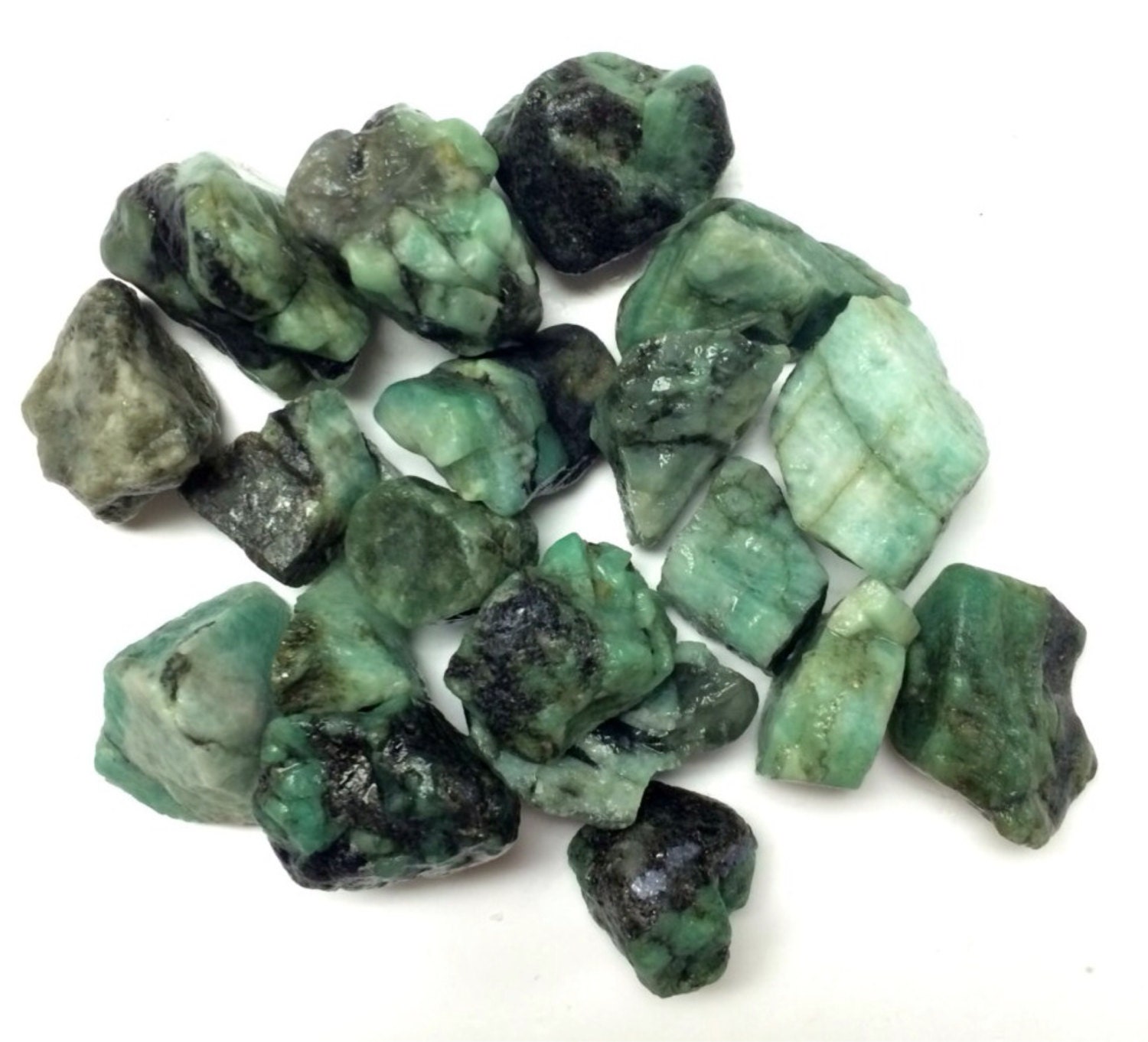 10 Ten EMERALD Raw Rough Stone Chunks 1 Crystal