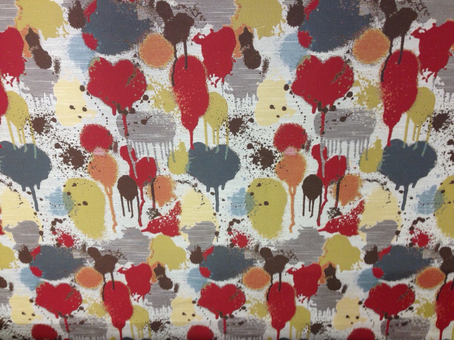 Modern Paint Splatter Multicolored Upholstery Fabric