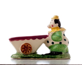 Whimsical Portly Clown Planter/Figurine, Marked "Japan - Pioneer Mdse Co. N.Y."