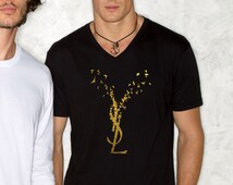 Men YSL t shirt tee t-shirt screen printing on Quality American Brand shirt S-3XL 100% cotton
