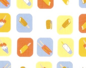 Heather Ross - Munki Munki Fabric - Ice Cream Bars Popsicles - Not Pajamas - Out Of Print OOP VHTF
