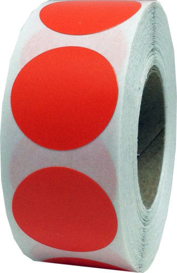 500 Hot Orange Dot Stickers 0.75 Inch Round Adhesive Labels