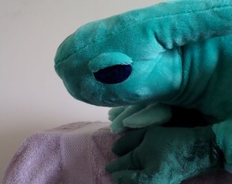 Large Sleepy Guardian Dragon Plush - Soft and Cuddly, with Gemstone Eyes