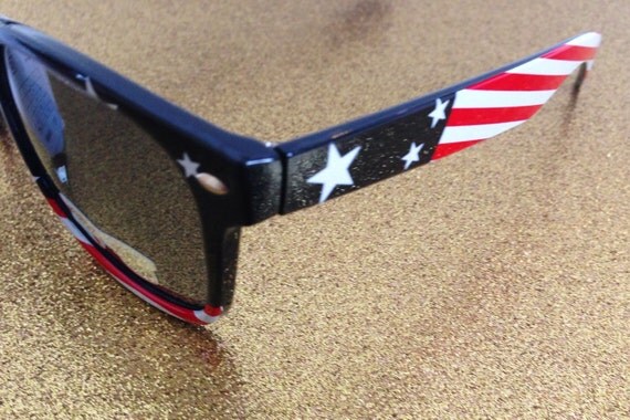 Black American Flag Personalized Wayfarer Sunglasses 