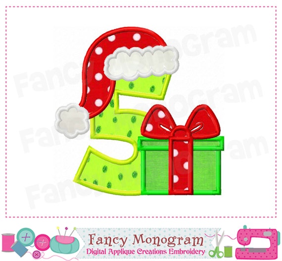 christmas number 5 applique5birthday number 5 christmas number 5 applique5birthday number 5