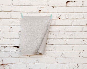 Pistachios in Light Grey : Hand-printed Fabric Panel