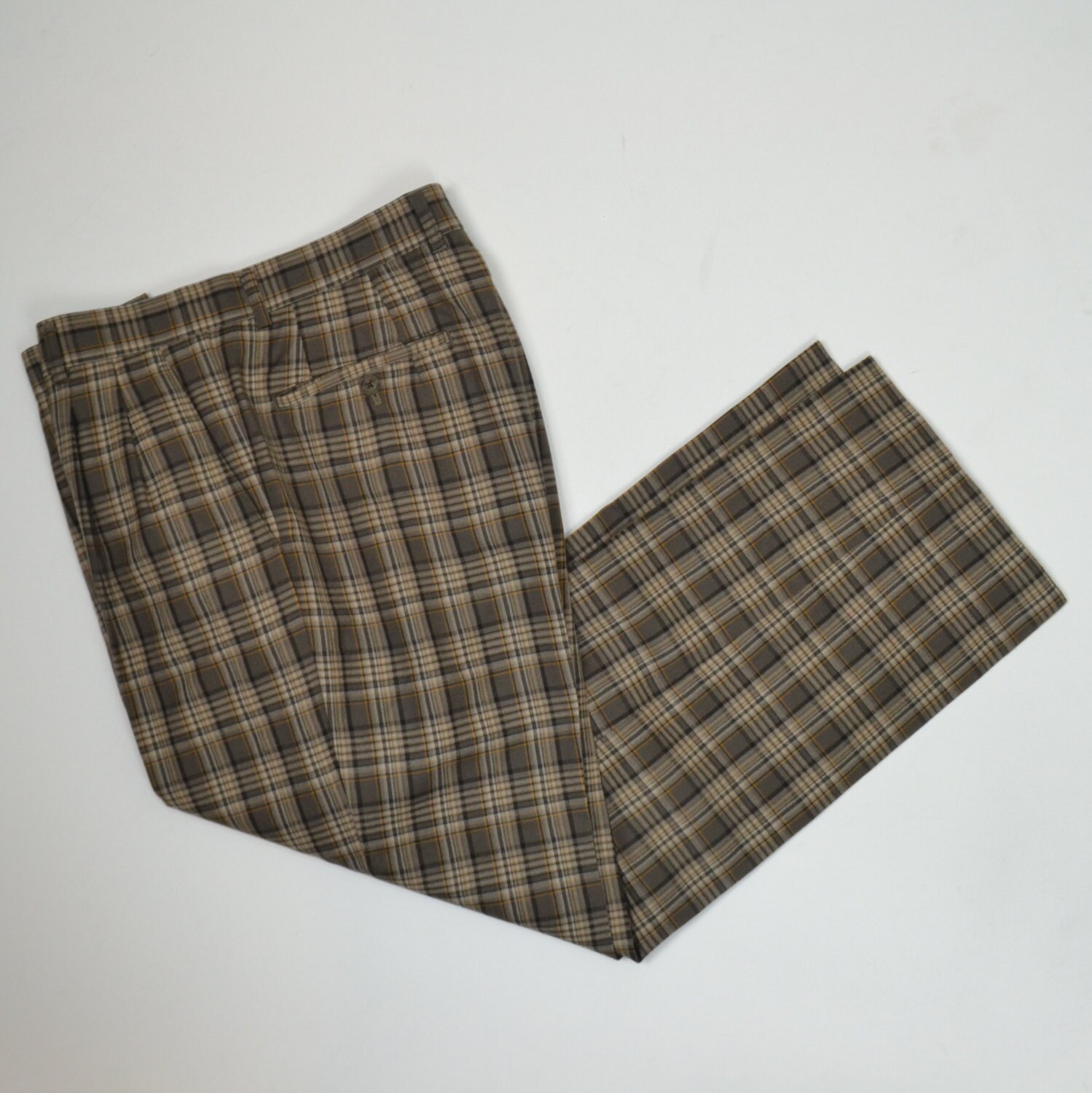 Men's Vintage Arnold Palmer slacks / Plaid Retro 90s Pant