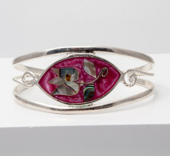 Vintage Mexican Bracelet. Red Mother of Pearl by KalismaBijoux