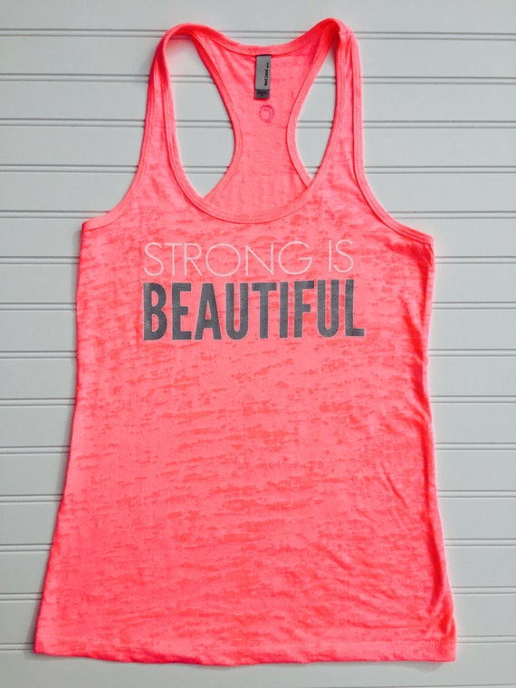 Items similar to Strong is Beautiful Workout Tank.Fitness Motivation ...