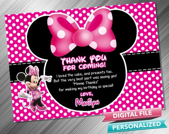 Minnie Mouse Thank you card