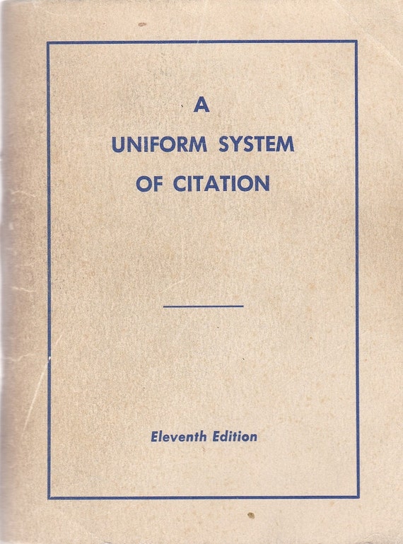 1971 A Uniform System Of Citation by The by BookThriftStore