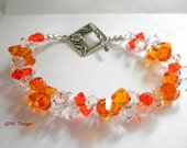 Crystal Bracelet.  Tangerine,  Hyacinth and Crystal  bracelet  Birthday bracelet