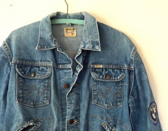 Vintage 1960s Wrangler denim jacket by VelvetGoldmineShop on Etsy