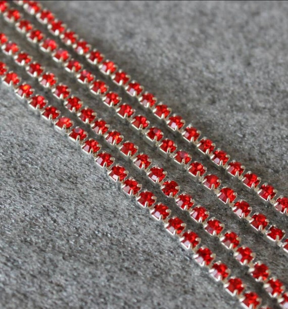 Items similar to SS12 compact red 10 yards rhinestone trim. Wholesale