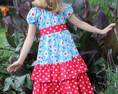 KIDS PEASANT MAXI DRESS WITH RIBBON SKIRT A CERAMIC GARDEN main image 1