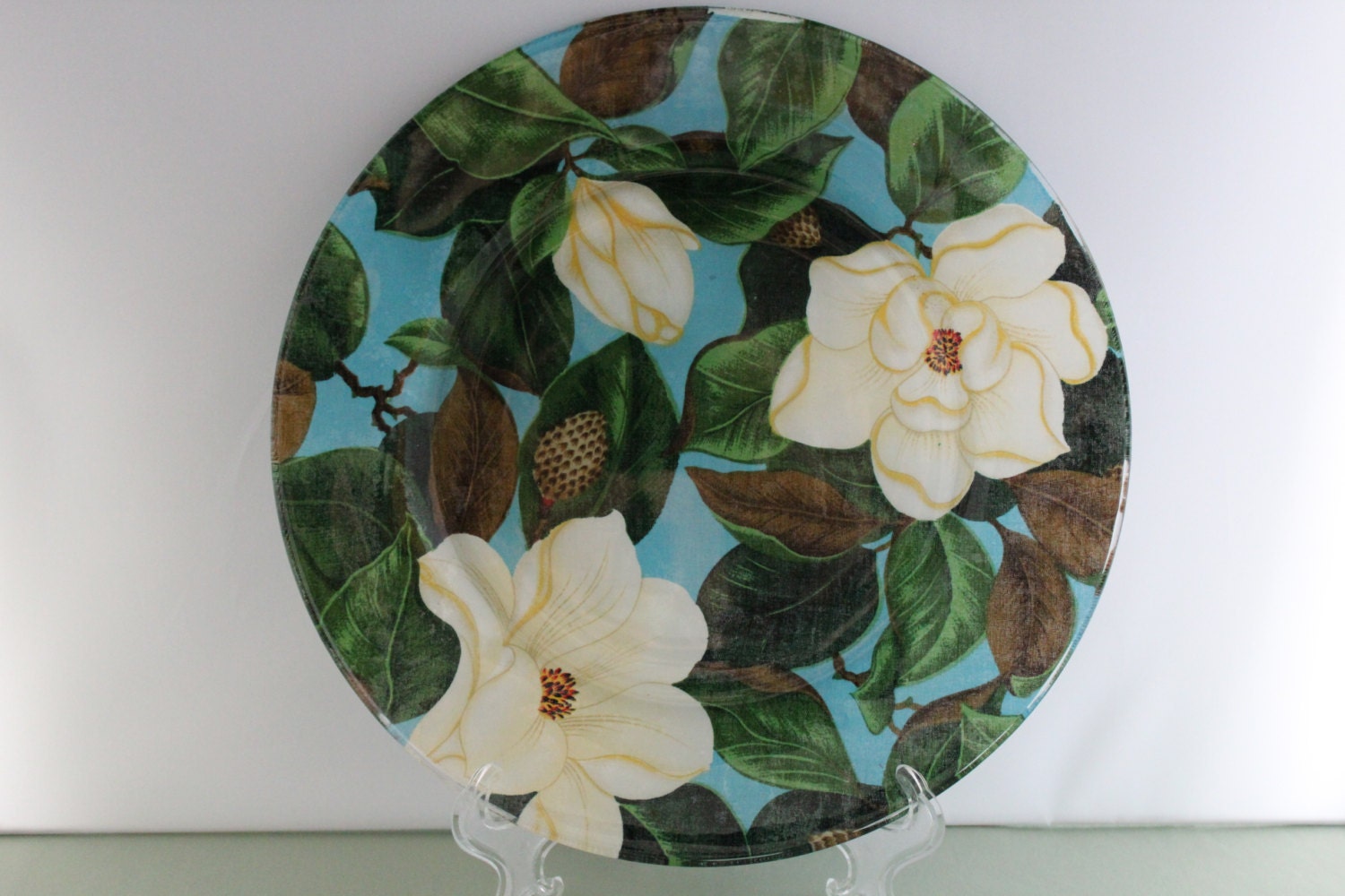 Decorative Magnolia Plate