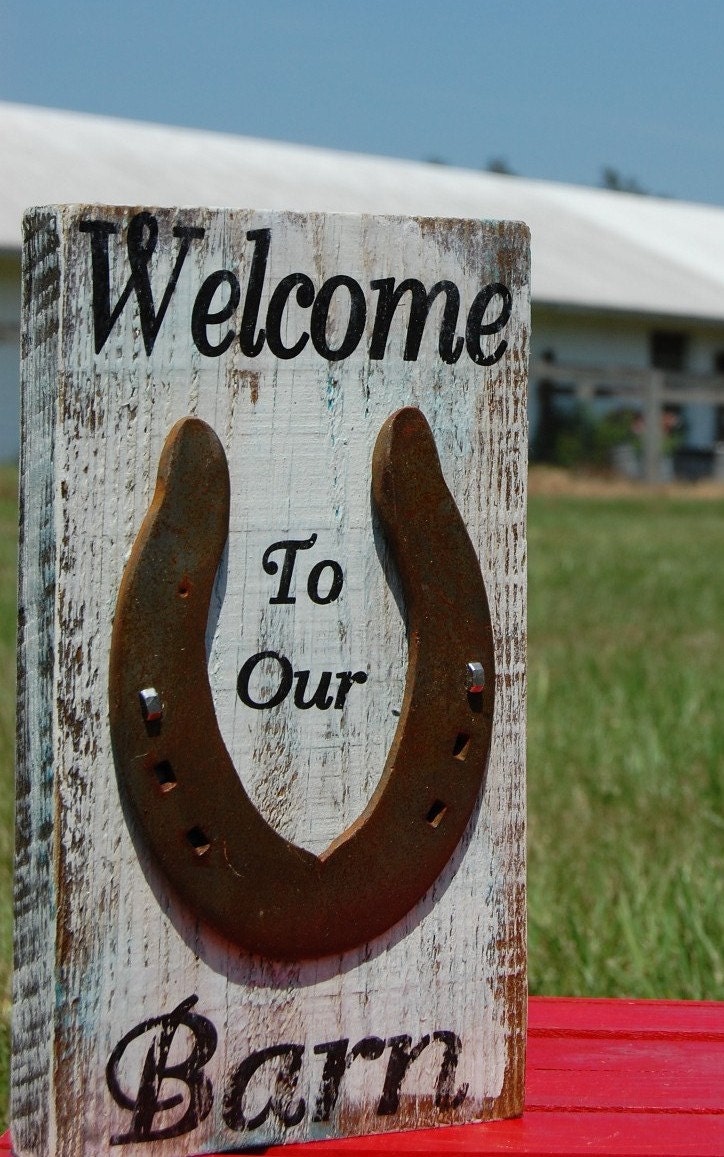 Rustic To Our Barn sign. Made from old fence board and