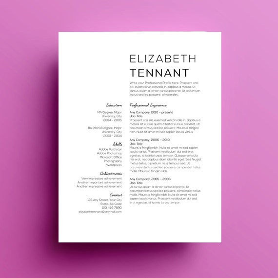 4 minimalist resume templates